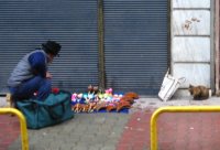 photo: un vendeur péruvien à Istanbul, ils sont partout !